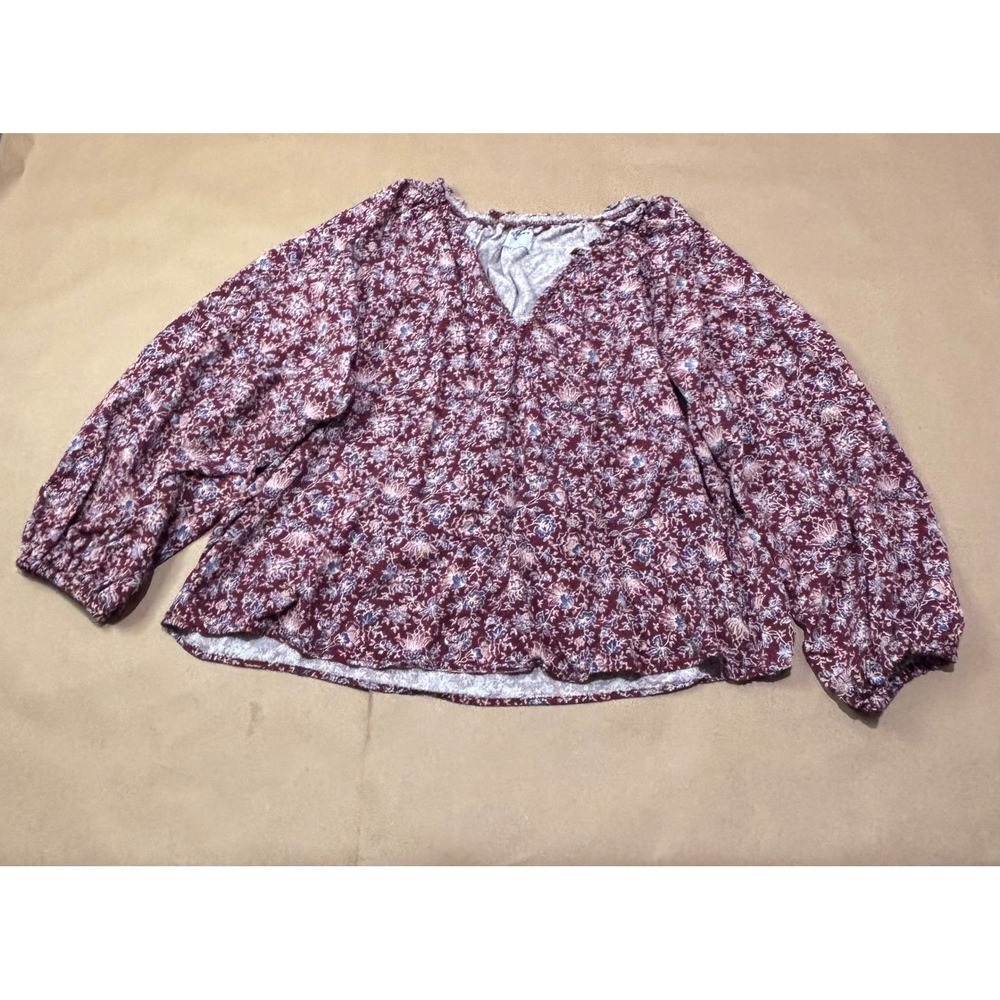 Old Navy‎ Maroon Floral Blouse Womens XL